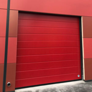 porte sectionnelle pleine rouge
